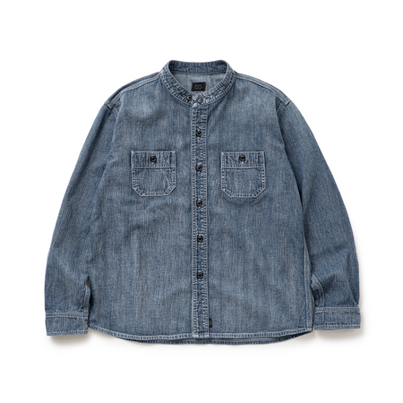 [RATS]STAND COLLAR DENIM SHIRT/INDIGO
