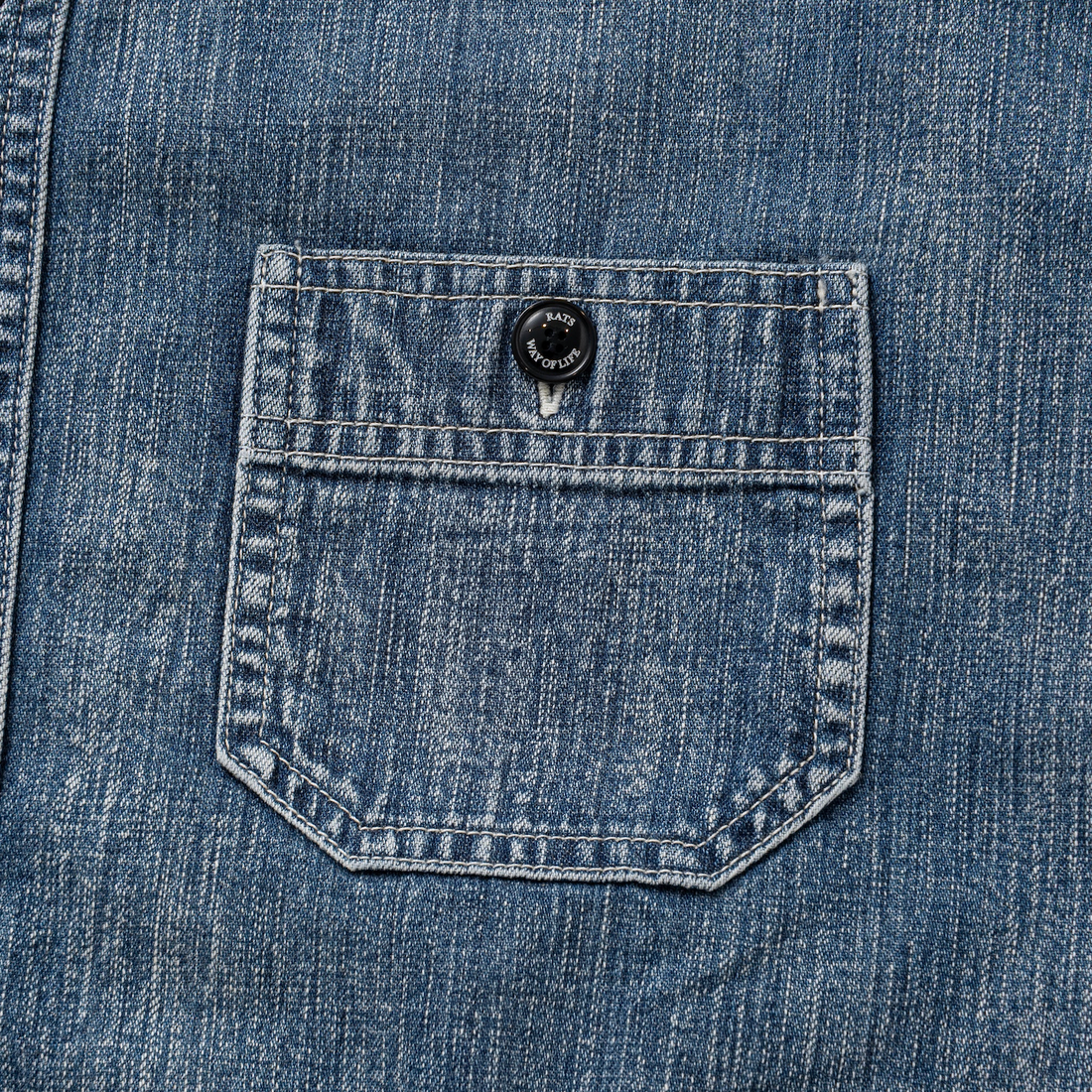 [RATS]STAND COLLAR DENIM SHIRT/INDIGO