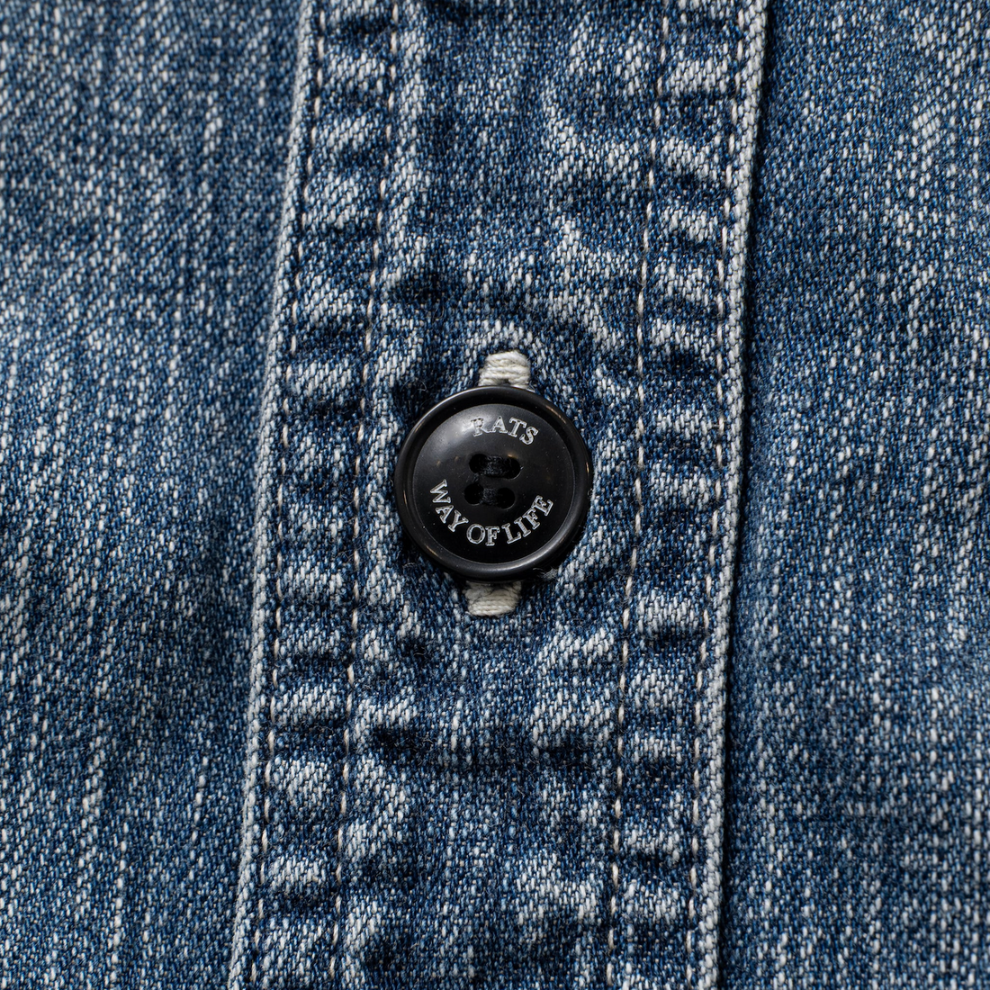 [RATS]STAND COLLAR DENIM SHIRT/INDIGO