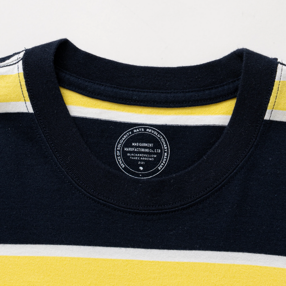 [RATS]BORDER TEE/NAVY/YELLOW