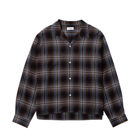 [Saturdays NYC]Marco Vintage Check LS Open Collar Shirt/BLUE/BROWN(BBG16220)
