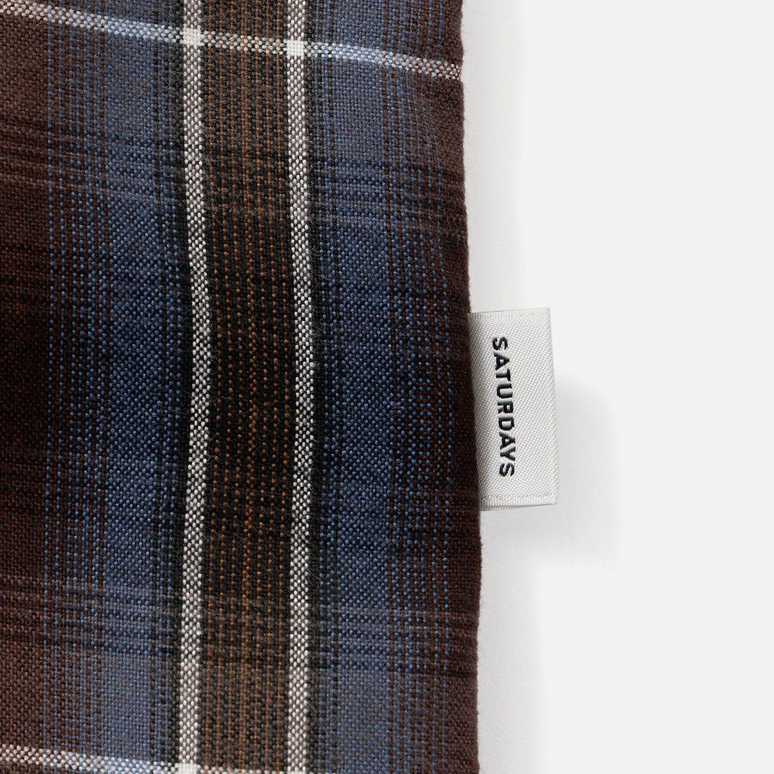 [Saturdays NYC]Marco Vintage Check LS Open Collar Shirt/BLUE/BROWN(BBG16220)