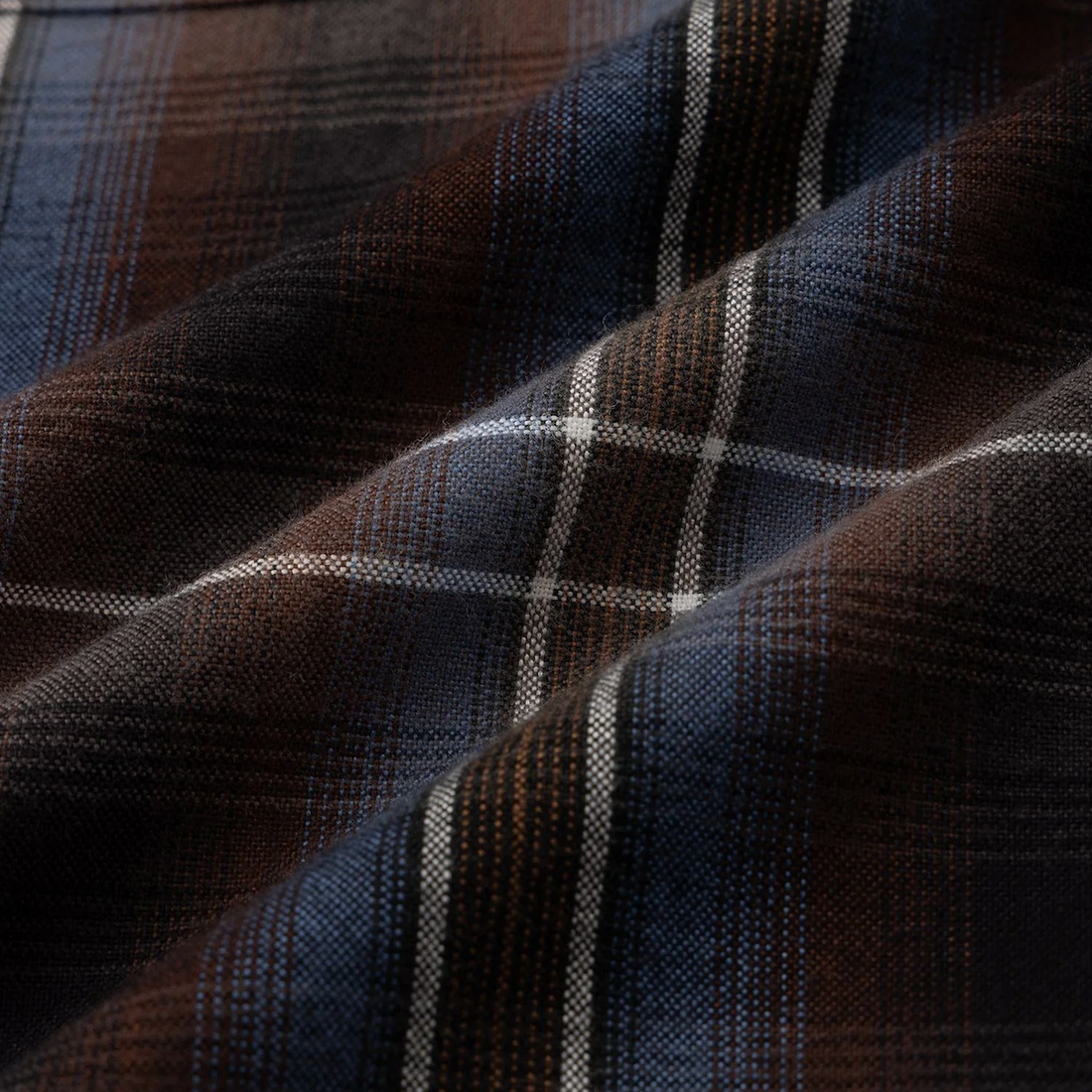 [Saturdays NYC]Marco Vintage Check LS Open Collar Shirt/BLUE/BROWN(BBG16220)