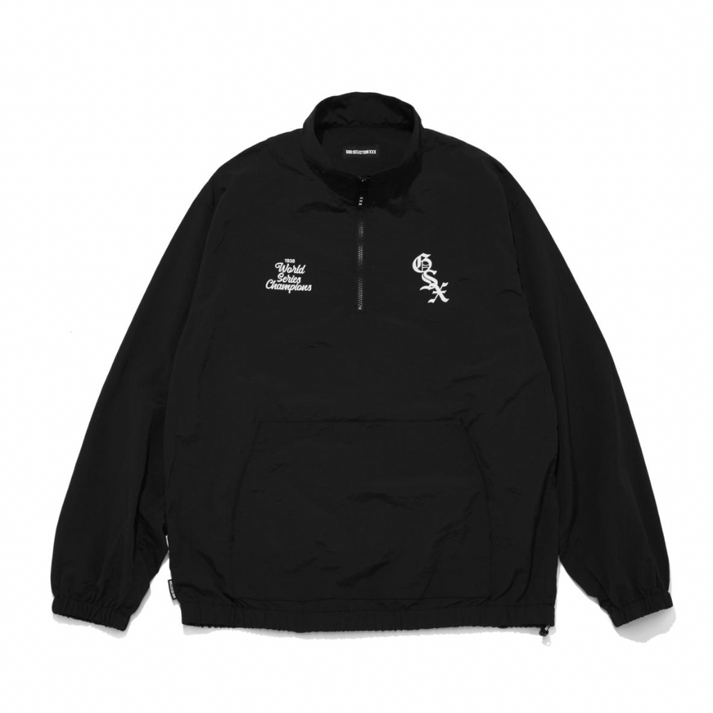 GOD SELECTION XXX]GSX Logo Half-Zip Pullover Track Jacket/BLACK(GX