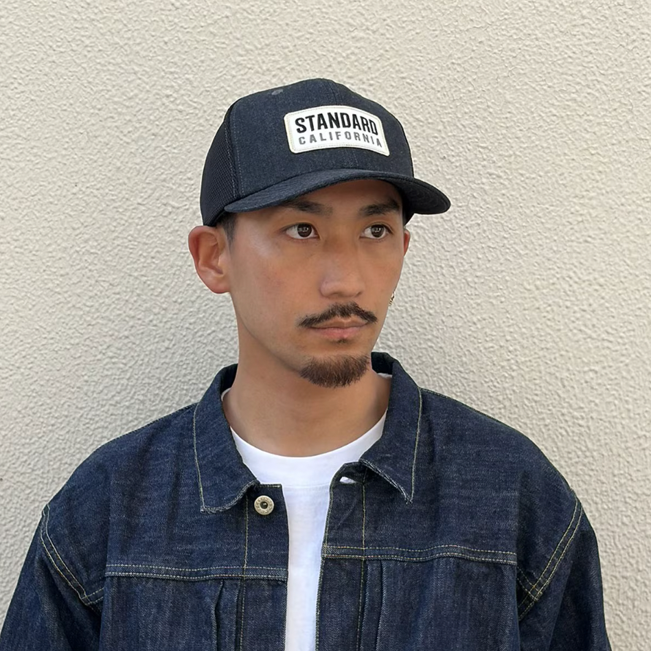 [STANDARD CALIFORNIA]SD Box Logo Patch Denim Mesh Cap/Black(OTCOV090)