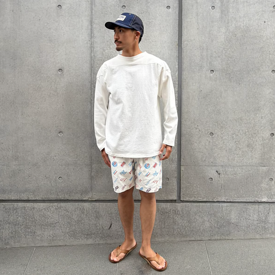 [STANDARD CALIFORNIA]SD Foot Print Easy Shorts/White(BTHSB220)