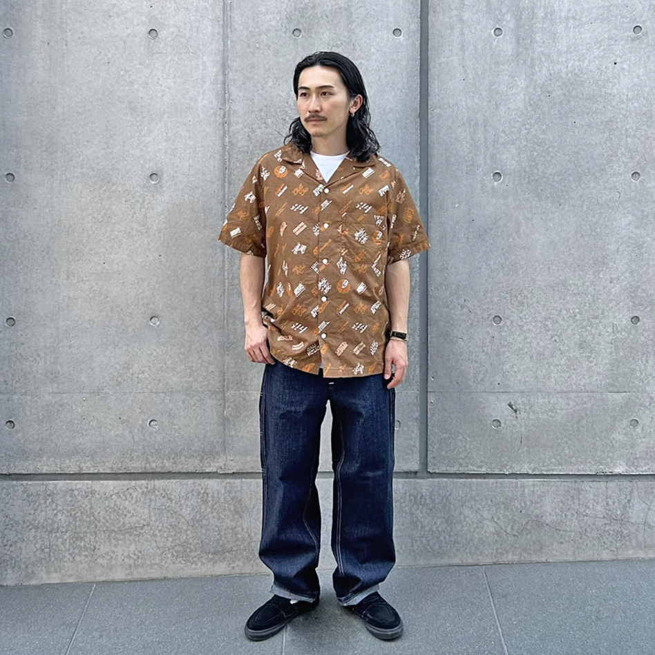 [STANDARD CALIFORNIA]SD Foot Print Shirt/Brown(SHOSA240)