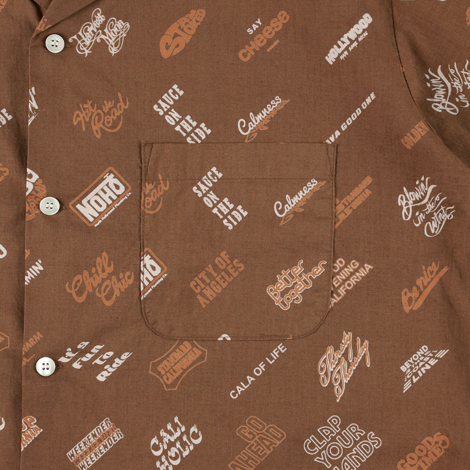 [STANDARD CALIFORNIA]SD Foot Print Shirt/Brown(SHOSA240)