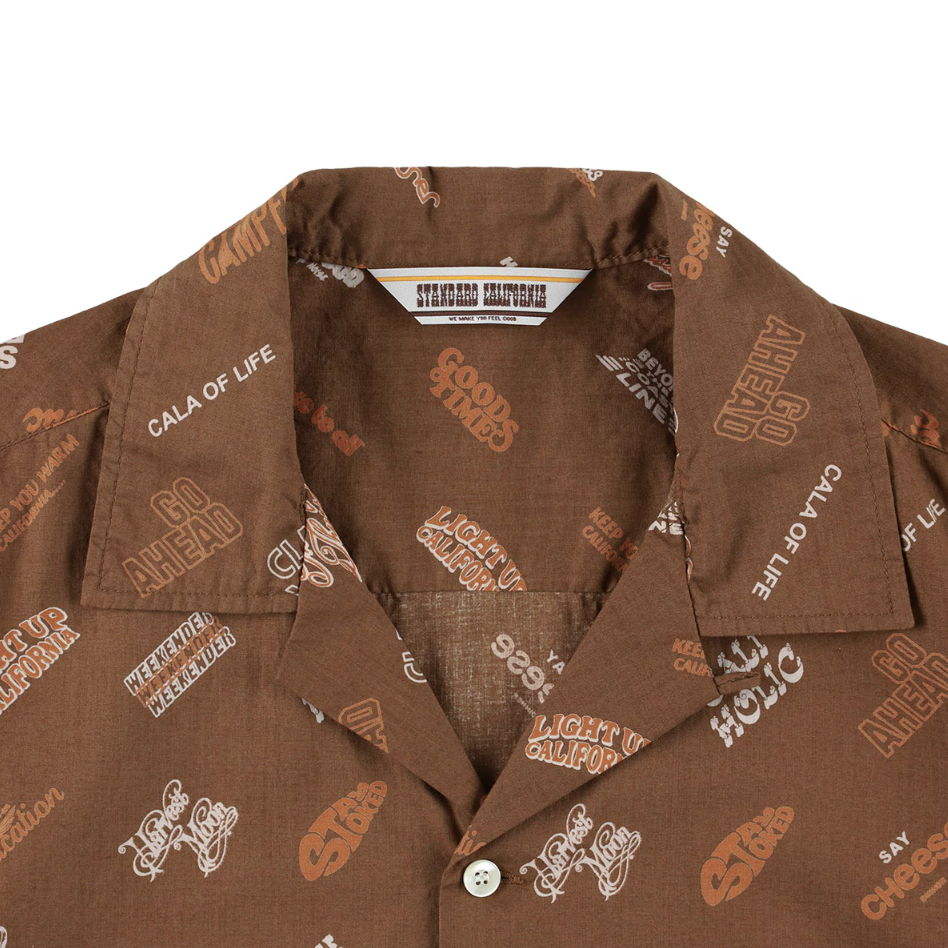 [STANDARD CALIFORNIA]SD Foot Print Shirt/Brown(SHOSA240)
