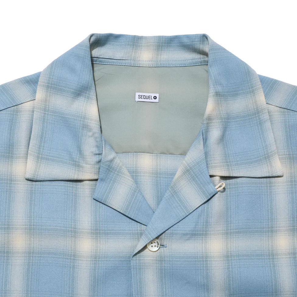 [SEQUEL]OMBRE CHECK LONG SLEEVE SHIRT/SAX(SQ-26SS-SH-02)