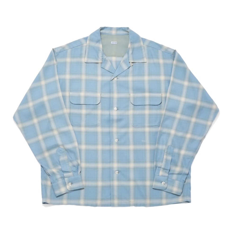 [SEQUEL]OMBRE CHECK LONG SLEEVE SHIRT/SAX(SQ-26SS-SH-02)