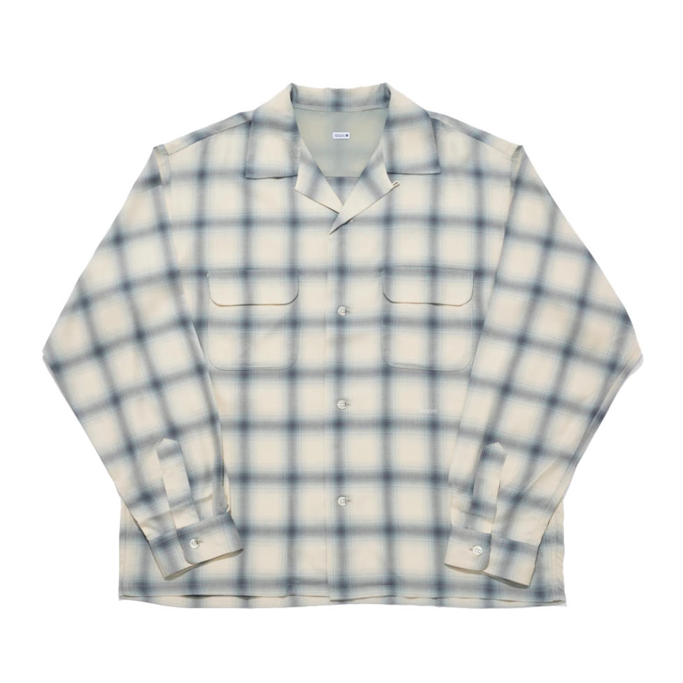 [SEQUEL]OMBRE CHECK LONG SLEEVE SHIRT/BEIGE(SQ-26SS-SH-02)
