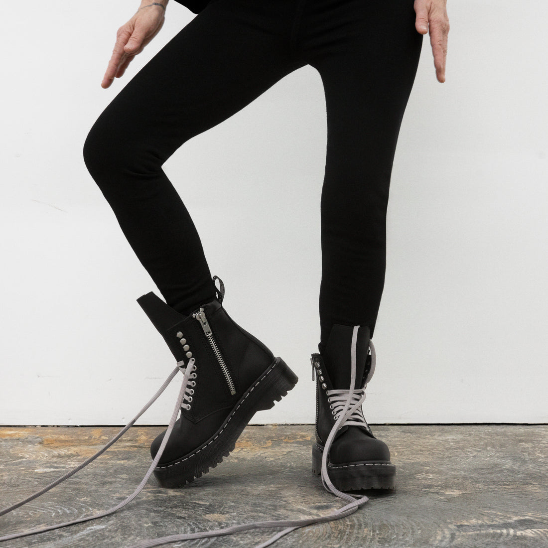 [Rick Owens]× Dr.Martens/QUAD STEEL TOE BOOT RO(DM02F18133001)