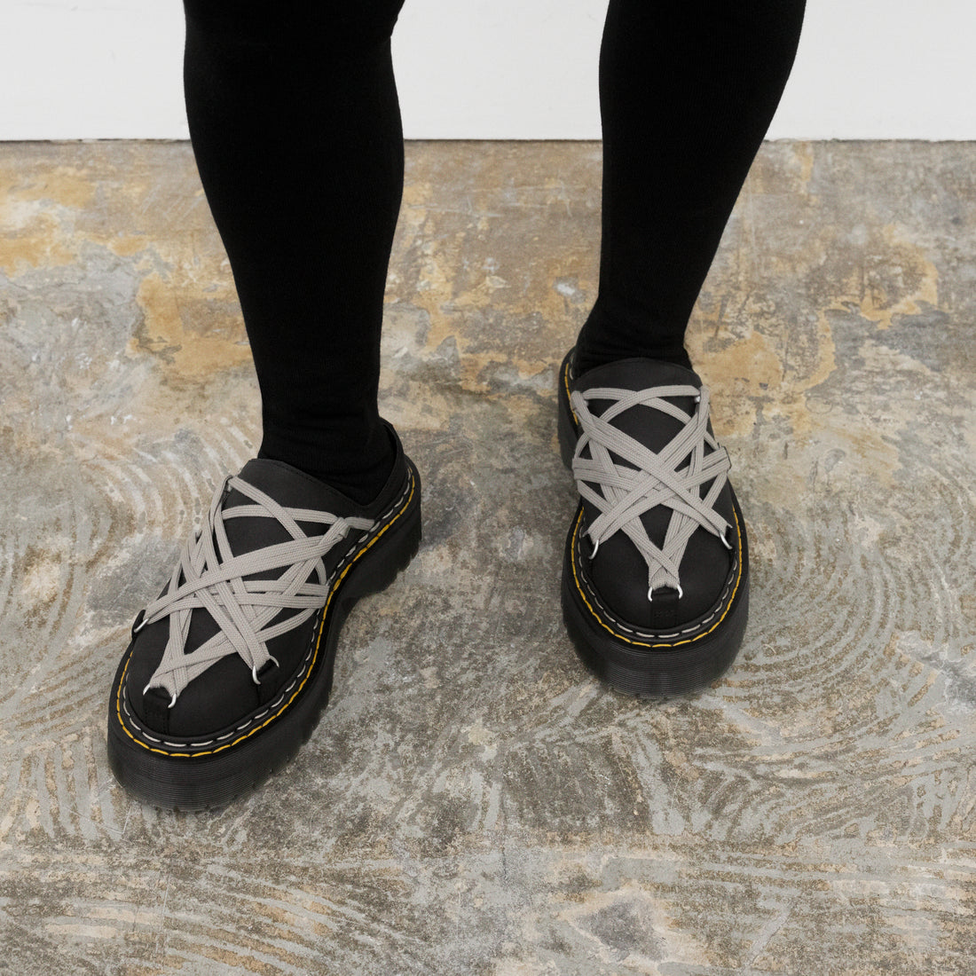[Rick Owens]× Dr.Martens/QUAD MEGALACE MULE RO(DM02F18156001)