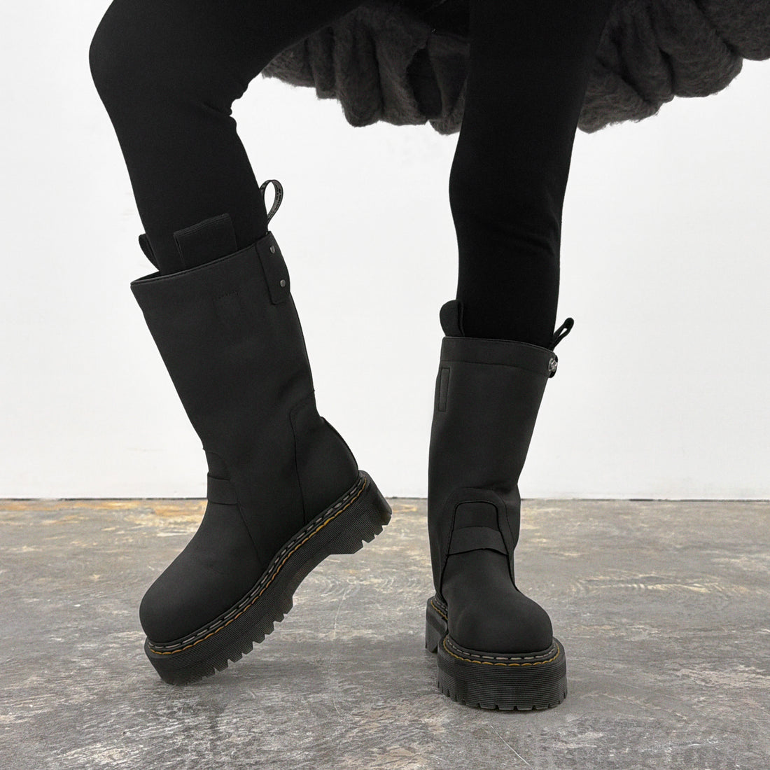 [Rick Owens]× Dr.Martens/QUAD PULL ON BOOT RO(DM02F18144001)