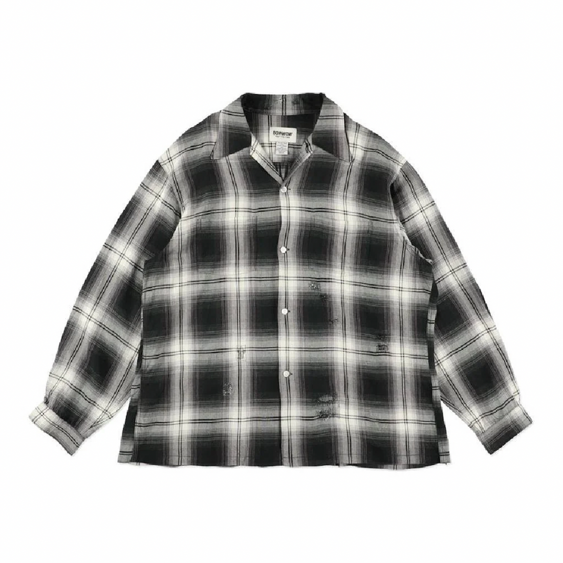 [BOWWOW]REMADE RAYON PLAID SHIRT AGED/D.GRAY(BW261-RRPS)