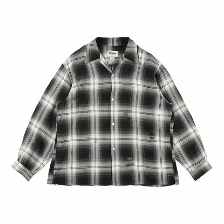 [BOWWOW]REMADE RAYON PLAID SHIRT AGED/D.GRAY(BW261-RRPS)