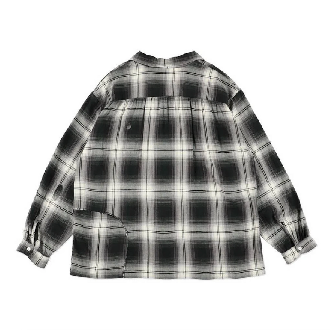 [BOWWOW]REMADE RAYON PLAID SHIRT AGED/D.GRAY(BW261-RRPS)