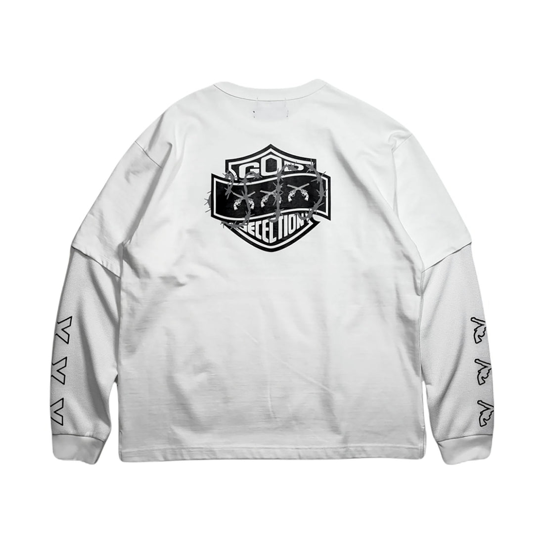 [GOD SELECTION XXX]TRIPLE GUNS EMBLEM LAYERED T-SHIRT (GX-S26-RCS-02)