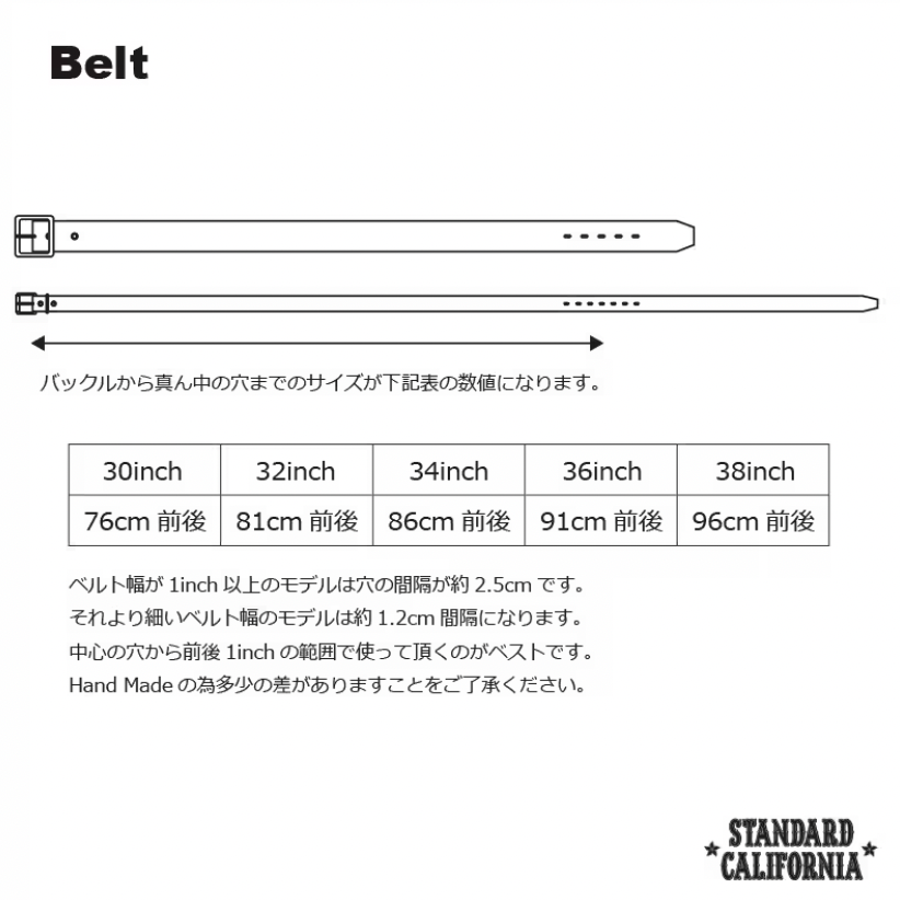 [STANDARD CALIFORNIA]HTC Belt End Only #SN-33 Stone 0.75 (BLZAH320)