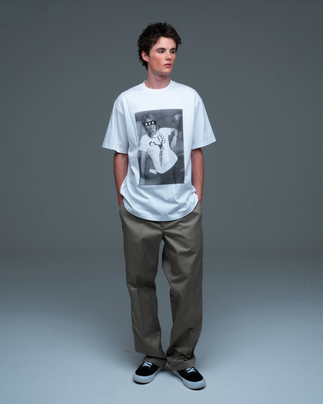 [GOD SELECTION XXX]Box Logo "Brass Knuckle Scissors" Photo Tee (GX-S26-ST-20)