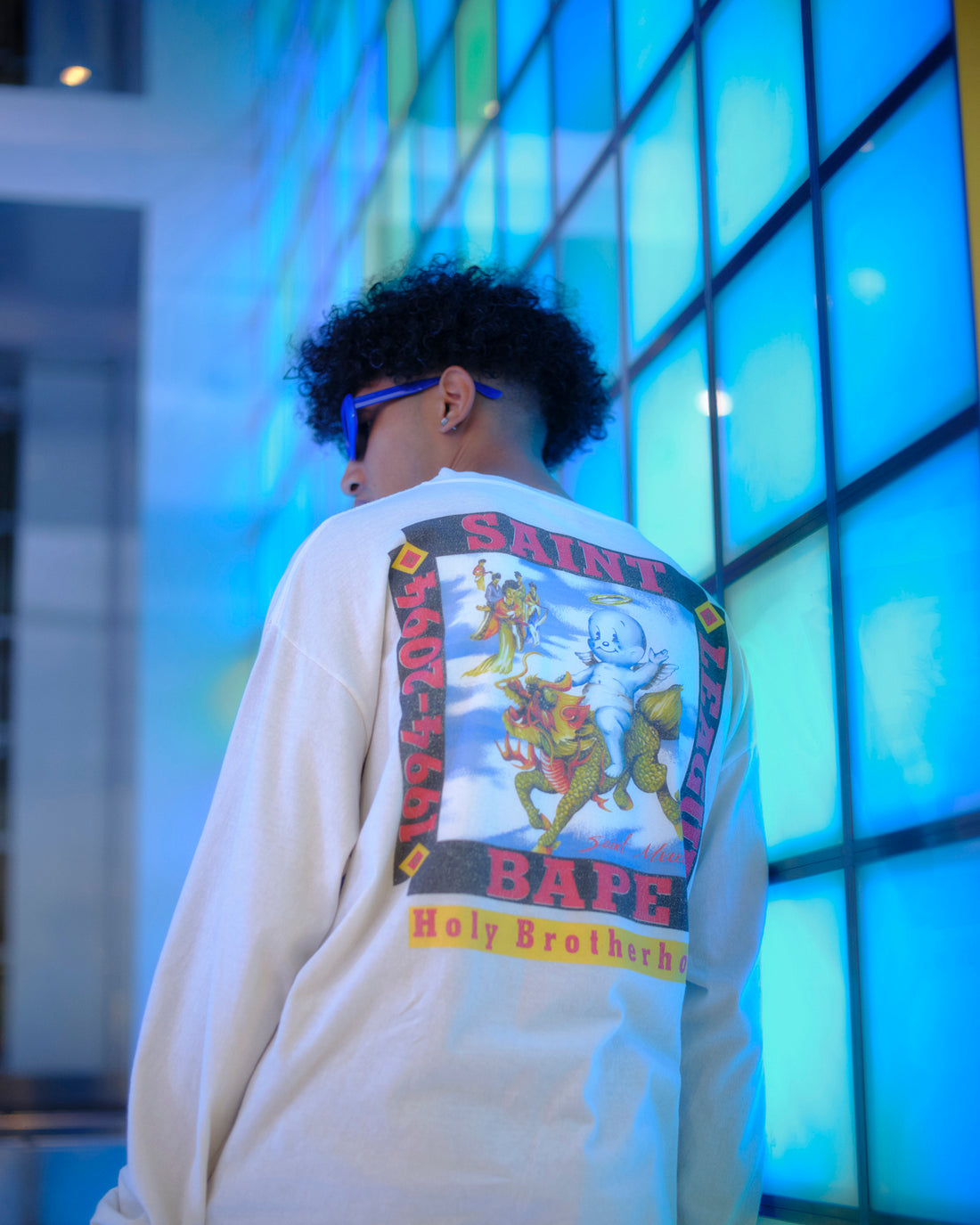 [SAINT Mxxxxxx]BAPE_LS T-SHIRT/POOL(SM-MK1-0000-C39)