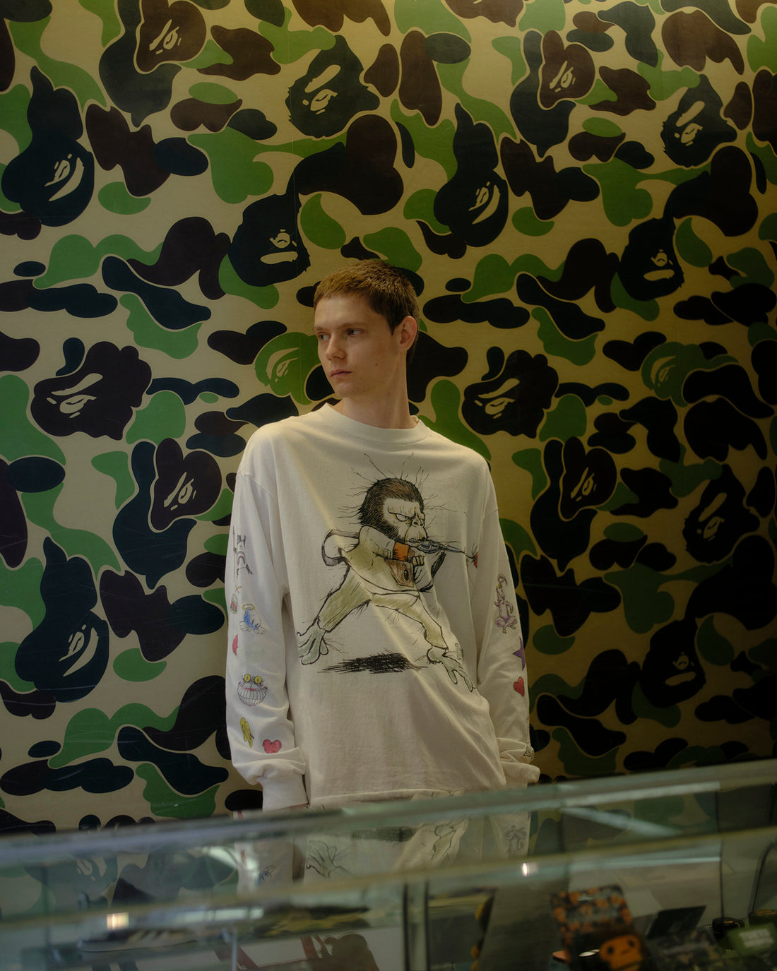 [SAINT Mxxxxxx]BAPE_LS T-SHIRT/RUNNING(SM-MK1-0000-C38)