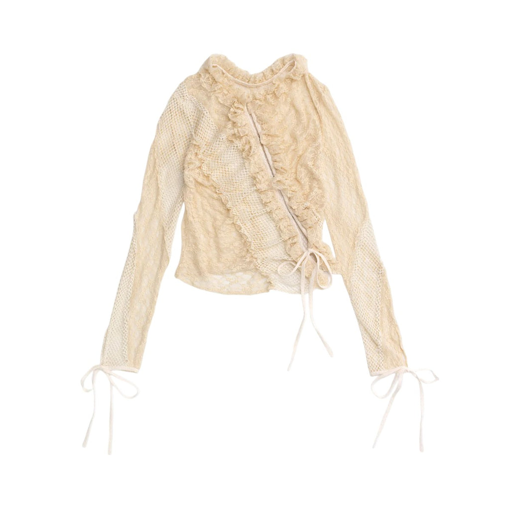 MAISON SPECIAL]Lace Docking Frill Cardigan/IVORY(21242315705) – R&Co