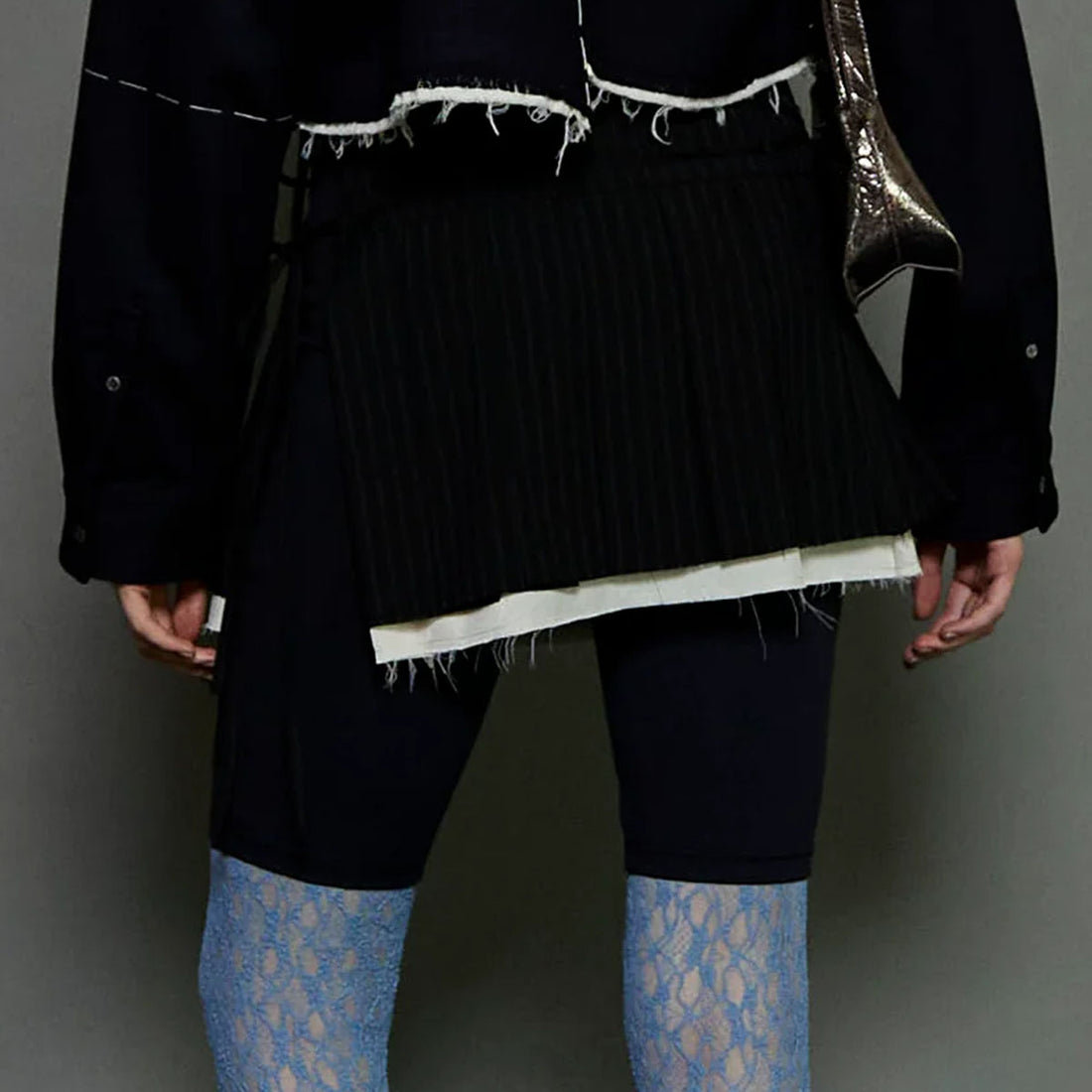 [MAISON SPECIAL]Pleats Wrap Mini Skirt/BLACK(21242515205)