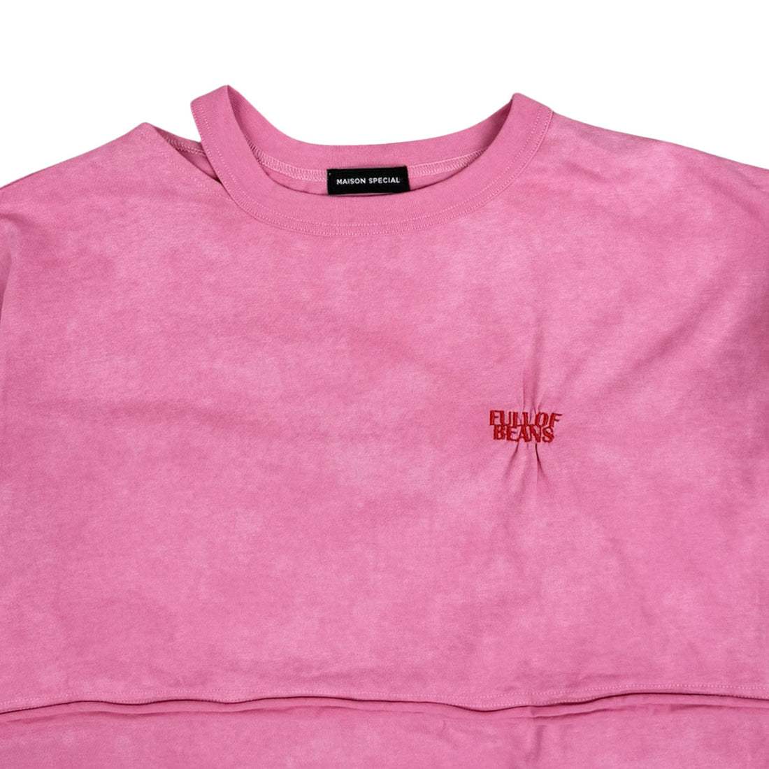 [MAISON SPECIAL]シャーリングエンブロイダリーウォッシュビッグTEE/PINK(21251415215)