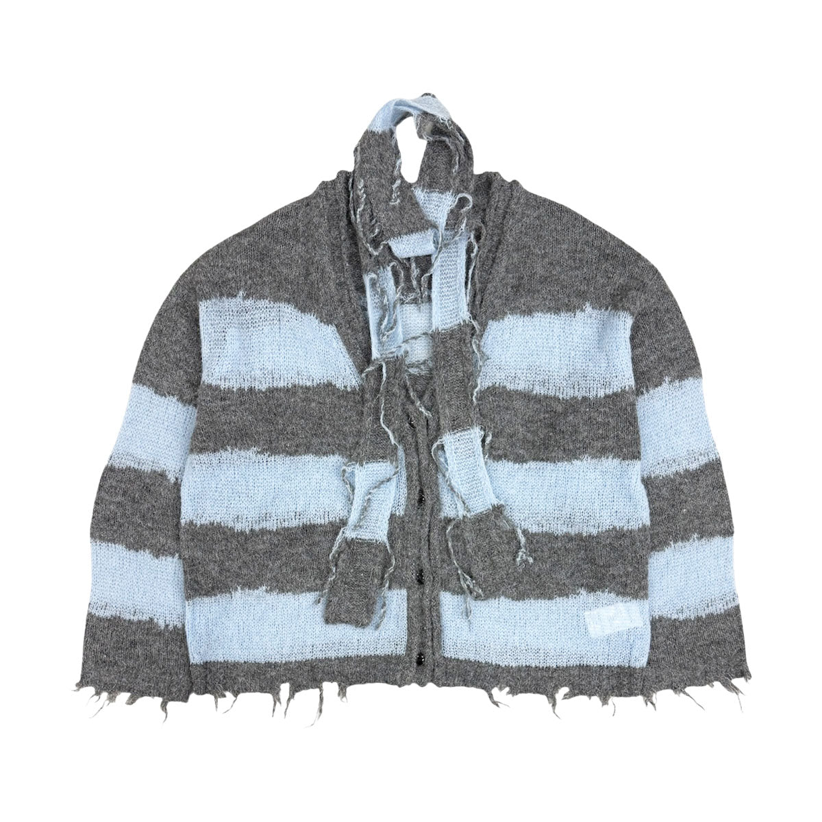 MAISON SPECIAL]マフラーコンビボーダーカーディガン/GRAY(21252365707