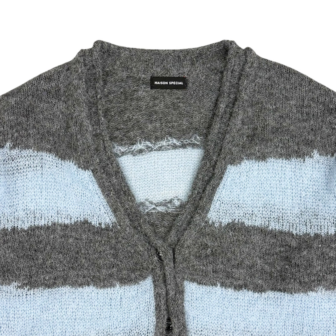 [MAISON SPECIAL]マフラーコンビボーダーカーディガン/GRAY(21252365707)
