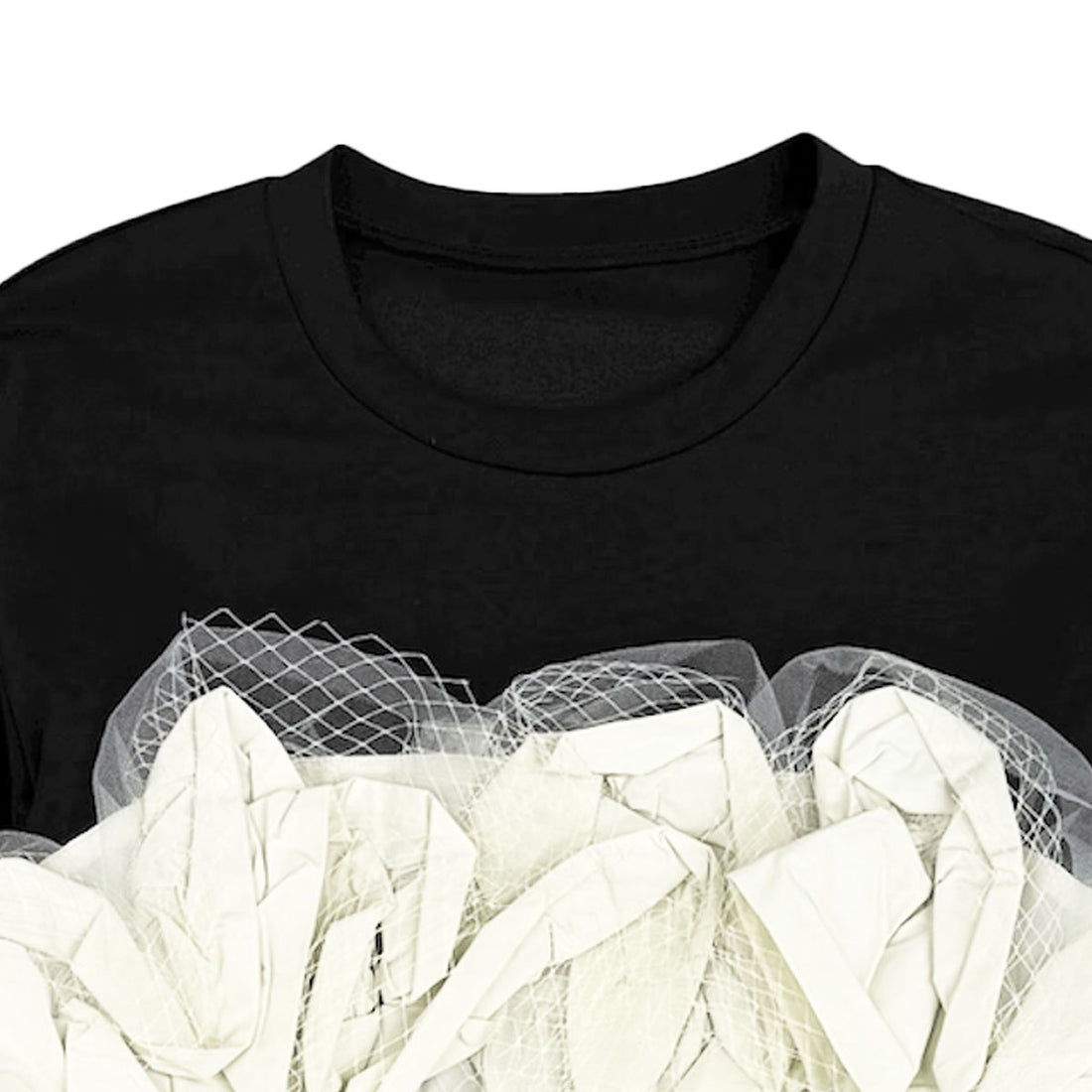 [MAISON SPECIAL]異素材コンビフリルニットトップス/BLACK(21252415808)