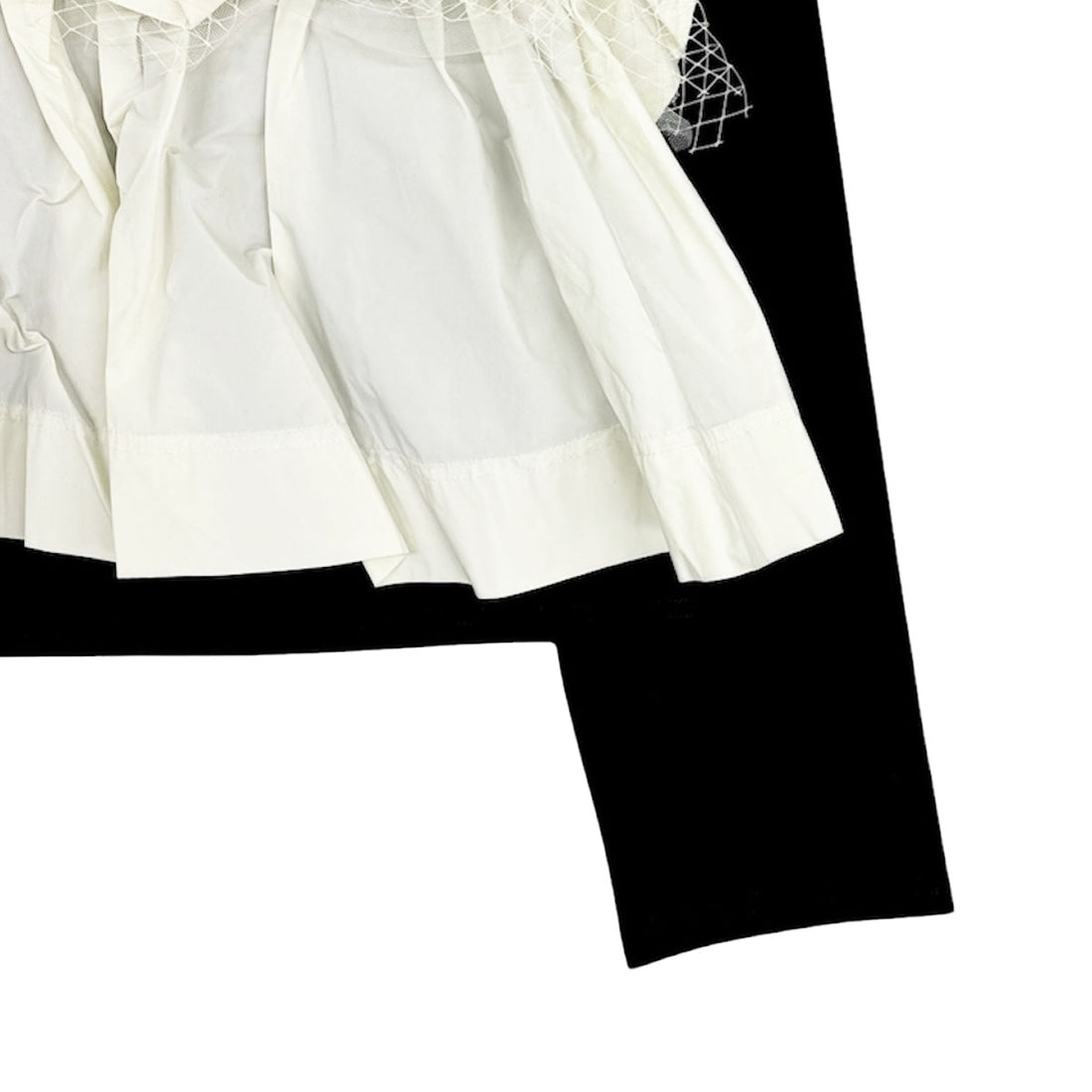 [MAISON SPECIAL]異素材コンビフリルニットトップス/BLACK(21252415808)