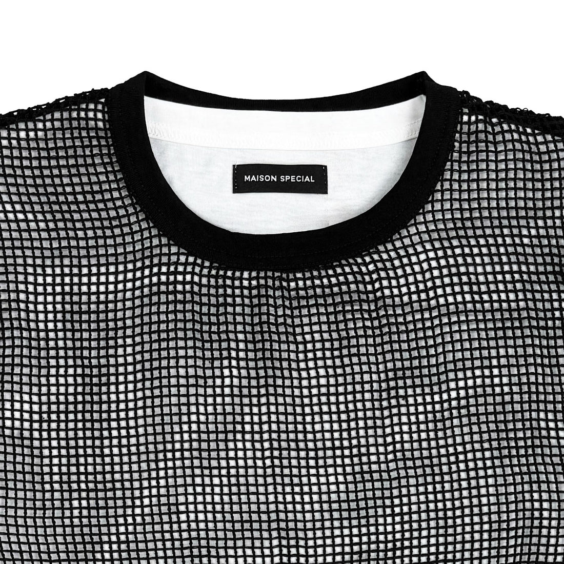 [MAISON SPECIAL]メッシュレイヤードTシャツ/BLACK(21261415311)