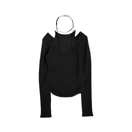 [MAISON SPECIAL]レイヤードリブトップス/BLACK(21261415807)