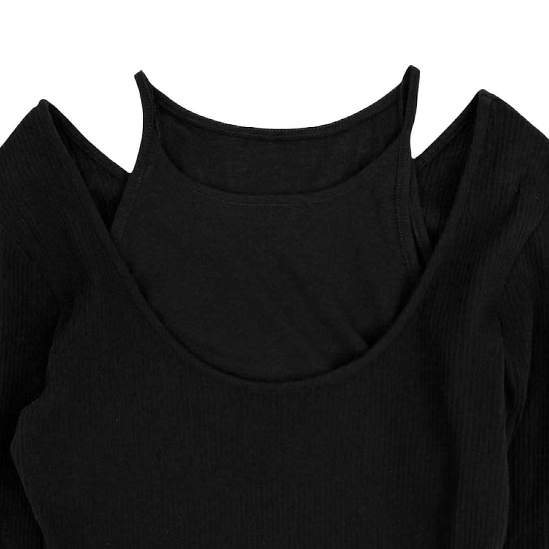 [MAISON SPECIAL]レイヤードリブトップス/BLACK(21261415807)