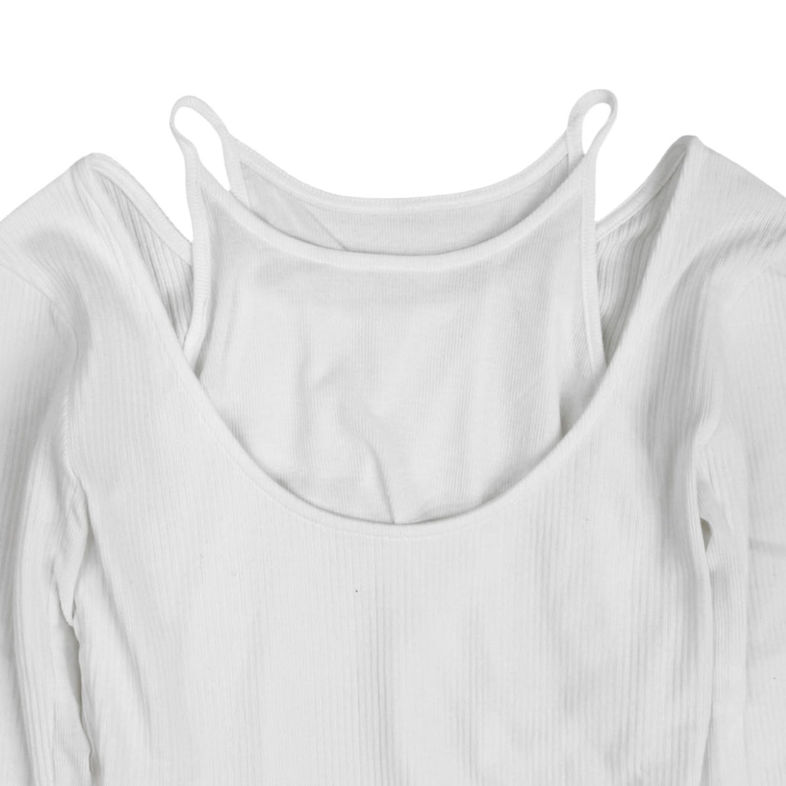 [MAISON SPECIAL]レイヤードリブトップス/WHITE(21261415807)