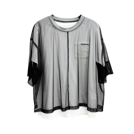 [MAISON SPECIAL]シアーレイヤードTシャツ/BLACK(21261416304)