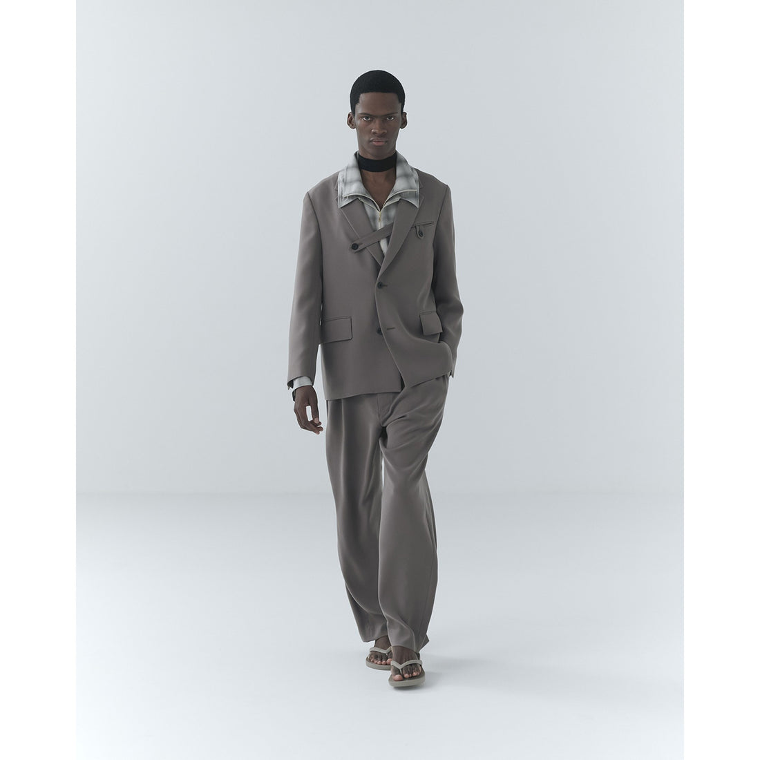 [CULLNI] Dry Double Cloth Slant Belt Tailored Jacket (26-SS-011B)
