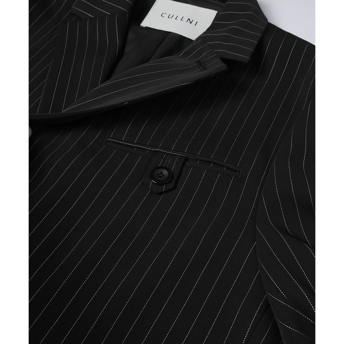 [CULLNI] Stripe Double Cloth Button-Tab Pocket Tailored Jacket (26-SS-012C)