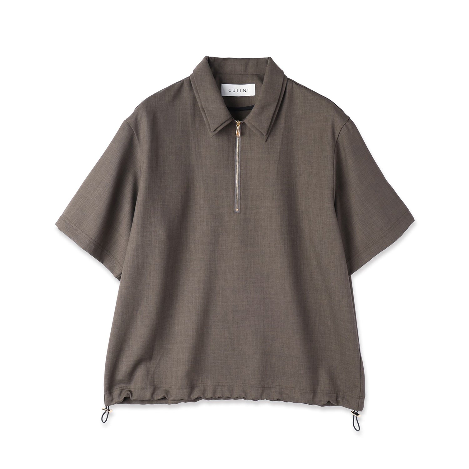 CULLNI] Dry Gabardine Layered collar Half Zip Shirt (26-SS-021