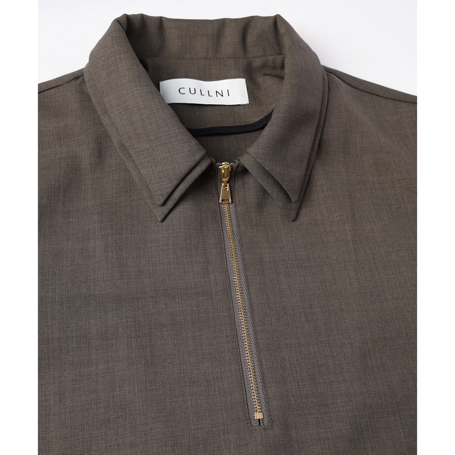 CULLNI] Dry Gabardine Layered collar Half Zip Shirt (26-SS-021