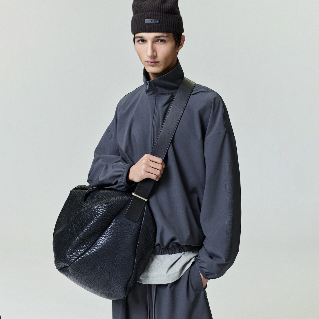 [ESSENTIALS]Tech Nylon Half Zip Track Jacket/Iron Grey(202HO258271F)