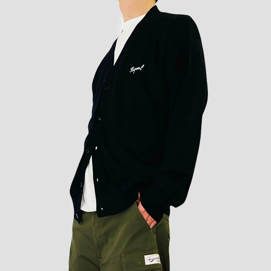 [SEQUEL]KNIT CARDIGAN/BLACK(SQ-25SS-KN-02)