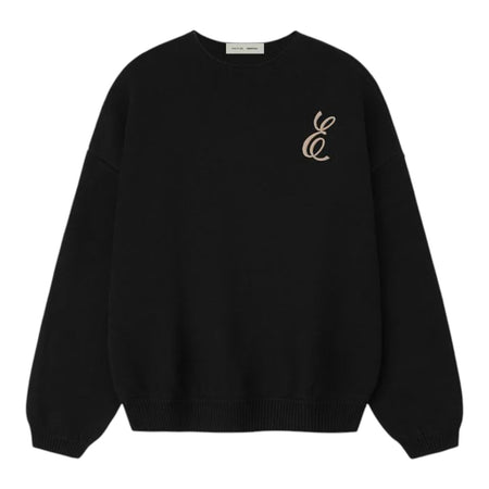 [ESSENTIALS]Embroidered Merino Crewneck Sweater/Vintage Black(192HO254331F)