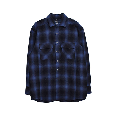 [wjk]check oversize CPO shirt/BLUE(4882wo01c)