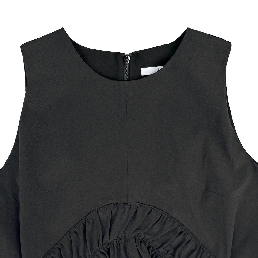 [UN3D]ROUND GATHER TOP/BLACK(522540400201)