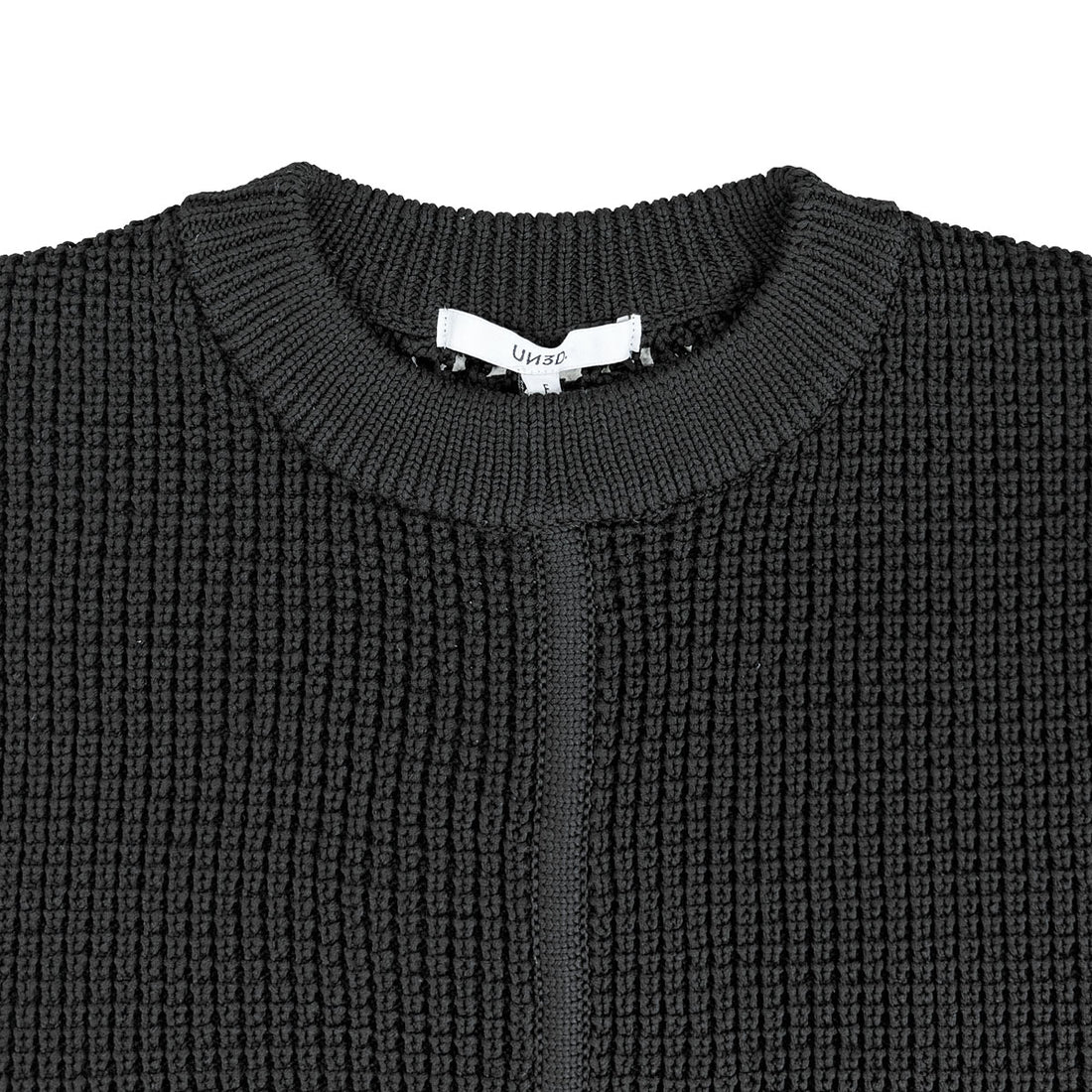 [UN3D]CROCHET WAVE TOP/BLACK(522542601101)