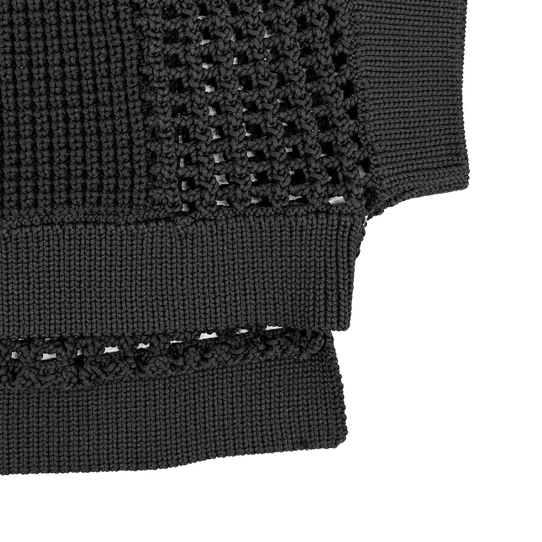 [UN3D]CROCHET WAVE TOP/BLACK(522542601101)
